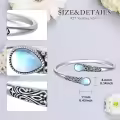 wholesale 925 Sterling Silver Moonstone Adjustable Bohemian Cuff Bracelet-0-3
