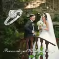 TOUPOP Sterling Silver Moissanite Halo Wedding Engagement Ring For Women-0-1