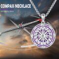 wholesale 925 Sterling Silver Blue Enamel Compass Pendant Necklace  for Women and Men-0-6