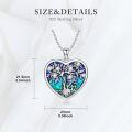wholesale 925 Sterling Silver Heart-Shaped Tree of Life Pendant Necklace with Blue and Green Enamel & Cubic Zirconia Stones - Mother Daughter Family Tree s for Mom/Daughter/Grandma-0-4
