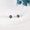 wholesale 925 Sterling Silver Moss Agate Stud Earrings Natural Heart/Round/Halo Gemstone -0-2