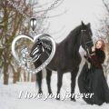 wholesale Sterling Silver Stone Horse Pendant Necklace for Women Horse Gift-0-46