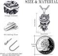 wholesale 925 Sterling Silver Gothic Rose & Skull Pendant Necklace for Women and Men-0-4