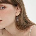 wholesale 925 Sterling Silver Turquoise & Moonstone Feather Drop Earrings-0-1