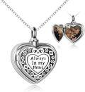 wholesale 925 Sterling Silver Heart Shape Memorial Keepsake Photo Holder Pendant Necklace for Women-0-0
