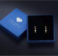 wholesale Gold Plated CZ Stone Cross Huggie Hoops for Women Men 925 Sterling Silver Minimalist Earings Lightweight Hypoallergenic Gift Idea-0-5