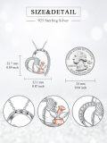 wholesale 925 Sterling Silver Angel and Puppy Heart Pendant Necklace for Women Girls Pet Lover Gifts-0-5