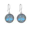 wholesale 925 Sterling Silver Tree Of Life Earrings Wholesale With Rainbow Abalone Shell-0-15