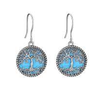 wholesale 925 Sterling Silver Tree Of Life Earrings Wholesale With Rainbow Abalone Shell-turquoise tree earrings