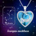 wholesale 925 Sterling Silver Heart-Shaped Scorpion Pendant with Natural Turquoise Stone - Scorpio Zodiac Jewelry for Women-0-1