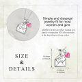 wholesale 925 Sterling Silver Love Letter & Pink Heart Pendant Necklace-0-1