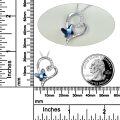 wholesale 925 Sterling Silver Blue Butterfly Crystal Heart Pendant Necklace for Sister Gifts-0-2