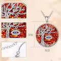 TOUPOP Sterling Silver & Turquoise Tree Of Life Necklace-0-2