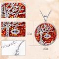 TOUPOP Sterling Silver & Turquoise Tree Of Life Necklace-0-2