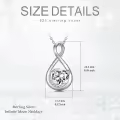 TOUPOP Sterling Silver Diamond April Birthstone Infinity Love Moon Necklace-0-5