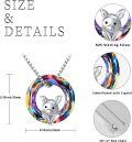 wholesale 925 Sterling Silver Rainbow Crystal Pig Pendant Necklace for Women and Girls Gifts-0-5