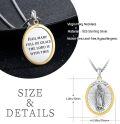 wholesale 925 Sterling Silver Virgin Mary Pendant Necklace with Hail Mary Inscription - Religious Gift for Men and Boys-0-3
