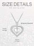wholesale 925 Sterling Silver Double Layered Cubic Zirconia Open Heart Pendant Necklace for Women-0-4