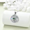 wholesale 925 Sterling Silver Moonstone Celtic Knot Tree of Life Pendant Necklace-0-3