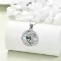 wholesale 925 Sterling Silver Moonstone Celtic Knot Tree of Life Pendant Necklace-0-3