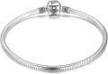 wholesale Sterling Silver Snake Chain Charm Bracelet w Barrel Clasp Birthday Gift for Women-0-0