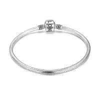 wholesale 925 Sterling Silver Snake Chain Charm Bracelet Wholesale with Barrel Clasp - Birthday Gift for Women-6.7 inches\/17 cm