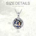 wholesale 925 Sterling Silver Abalone Shell Mother and Child Keepsake Pendant Necklace for Women-0-4