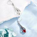 wholesale 925 Sterling Silver Teardrop Red Crystal Gothic Drop Earrings for Women - Halloween s-0-2