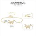 wholesale 14K Gold Moissanite Butterfly Bracelet, Nickel-Free Hypoallergenic, Sparkling Gemstone Jewelry Gift for Women-0-3