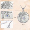 TOUPOP Sterling Silver & Turquoise Tree Of Life Necklace-0-2