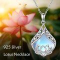 wholesale 925 Sterling Silver Teardrop Moonstone Pendant Necklace-0-1