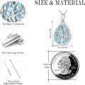 wholesale 925 Sterling Silver Teardrop Turquoise & Crystal Tree of Life Pendant Necklace for Women and Girls-0-4