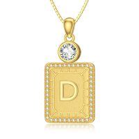 wholesale 925 Sterling Silver A-Z Initial Pendant Necklaces for Women-D