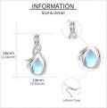 wholesale 925 Sterling Silver Blue Moonstone Pear Shape Infinity Teardrop Pendant Necklace-0-3