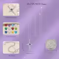 TOUPOP White Gold S925 Sterling Silver Amethyst February Birthstone Cross Pendant Necklace-0-2