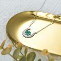 wholesale 925 Sterling Silver Green Clover Good Luck Horse Shoe Pendant Necklace for Women-0-3