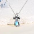 wholesale 925 Sterling Silver Moonstone Pendant - Mushroom Design with Bunny Charm Necklaces for Women's  Ideas-0-2