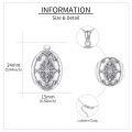 wholesale 925 Sterling Silver Cross Design Oval Locket Pendant Necklace with Chain 45cm Length-0-4