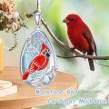 wholesale 925 Sterling Silver Red Cardinal Bird Oval Shape Stone Pendant Necklaces for Women Girls Mothers Day Gift-0-3