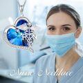 wholesale 925 Sterling Silver Nurse Necklace with Crystal Caduceus Pendant Heart-Shaped Design RN Medical  for Women-0-4