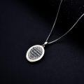 wholesale 925 Sterling Silver Saint Michael Pray For Us Oval Pendant Necklace-0-2