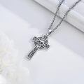 wholesale 925 Sterling Silver Cross with Gothic Skull Pendant Necklace for Women and Men-0-4