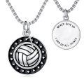 wholesale 925 Sterling Silver Tennis Ball Star Pendant Necklace Cross Charm Never Give Up Inspirational Gift-0-6