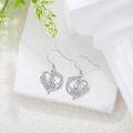 wholesale 925 Sterling Silver Heart-Shaped Bookworm Dangle Earrings for Women-0-4