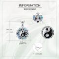 wholesale 925 Sterling Silver Yin Yang Lotus Pendant With Crystal Accents-0-4