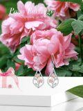 wholesale 925 Sterling Silver Pink Lily of the Valley Drop Earrings-0-10