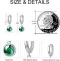 wholesale 925 Sterling Silver Green Malachite & Moss Agate Huggie Hoops Earrings-0-3