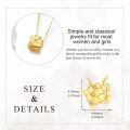 wholesale 10K Gold Square Puzzle Design Cubic Zirconia Pendant Necklaces Minimalist Fine s for Women and Teenage Girl-0-4