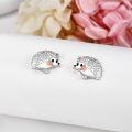 wholesale 925 Sterling Silver Hedgehog Rose Gold Nose Stud Earrings for Women Girls Minimalist  6mm Diameter-0-2