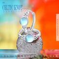 wholesale 925 Sterling Silver Celtic Knot Moonstone Huggie Hoop Earrings for Women-0-5